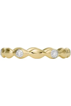 Fossil Bague pour Femme, Anneau à Diamant Clair de Laboratoire Plaqué or 14K, Œil Maléfique, 5.5