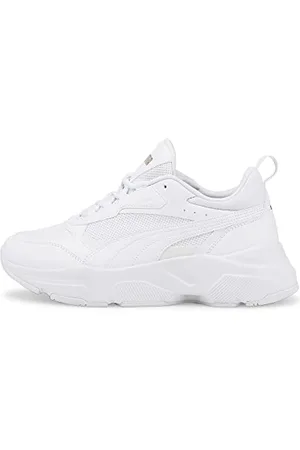 PUMA Femme Cassia Basket, White White Team Gold, 38 EU