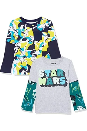 Amazon Disney | Marvel | Star Wars T-Shirts 2-En-1 à Manches Longues Garçon, Lot de 2, , 5 ans