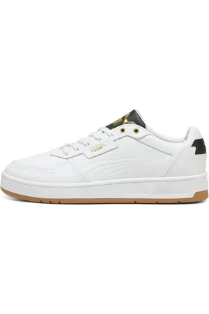 PUMA Mixte Court Classic Lux Sneaker, White Black Gold, 48 EU