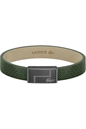 Lacoste Bracelet en cuir pour Homme Collection MONOGRAM LEATHER Vert - 2040186
