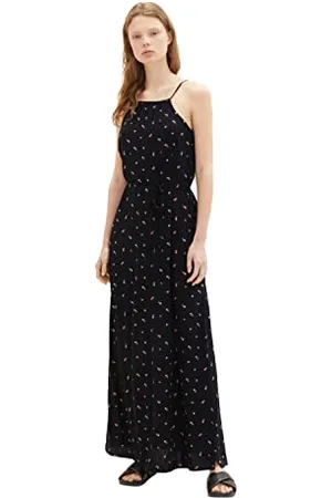 TOM TAILOR 1036843 Robe, 31950-Petit imprimé Floral Noir, L Femme