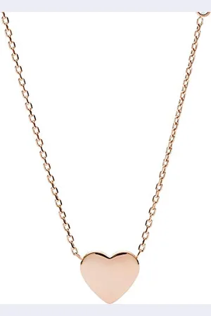 Fossil Collier Pour Femmes Vintage Iconic, 40.6 Cm + 5.1 Cm / L:10mm Collier En Acier Inoxydable Doré Rose, JF03081791
