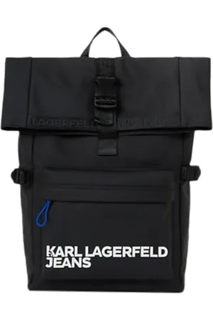 Karl Lagerfeld SAC À DOS EN ROULEAU À REVÊTEMENT UTILITAIRE POUR HOMME, JEAN KARL LAGERFELD, NOIR, TAILLE UNIQUE