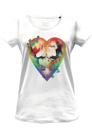 DC Comics Originals « Pride Poison and Harley Quinn Love Rainbow » WODCOMITS005 T-Shirt Femme, , Taille M