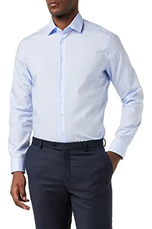 Seidensticker Chemise business homme - coupe ajustée - sans repassage - col Kent - manches longues - 100 % coton