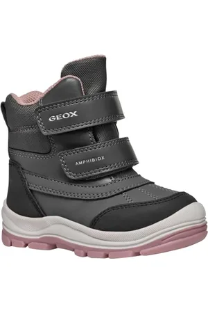 Geox Bébé Fille B FLANFIL Girl B ABX Botte de Neige, Anthracite/DK Pink, 20 EU
