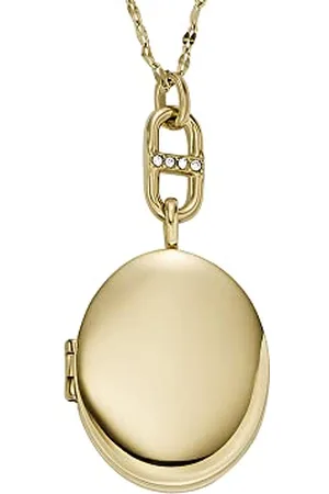 Fossil Collier pour femme Locket Collection Collier à chaîne en acier inoxydable ton , longueur : 400mm+50mm, JF04426710