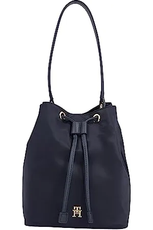 Tommy Hilfiger Femme Hobo Bag Sac Poppy Bucket Petit, Multicolore (Space Blue), Taille Unique