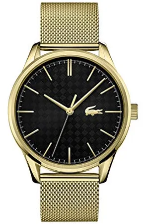 Lacoste Montre Analogique à Quartz pour Homme Collection Vienna avec Bracelet Milanais en Acier Inoxydable de Couleur Dorée - 2011104
