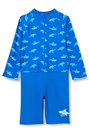 Playshoes Protection UV Une pièce Maillot, Requin à Manches Longues, 98/104 Mixte Enfant