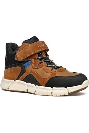 Geox J FLEXYPER Boy B ABX Bottine, LT Brown/Black, 33 EU