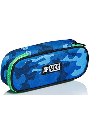 Appack Oval Pouch, Yuzer, Blue, School Pen Holder with Pen Holder Organizer