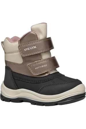 Geox Bébé Fille B FLANFIL Girl B ABX Botte de Neige, Black/DK Beige, 20 EU