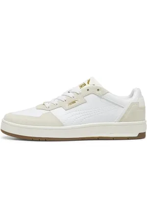 PUMA Court Classic LUX SD Sneaker, White-Alpine Snow Gold, 40 EU