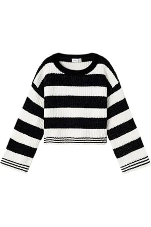 NAME IT NKFNOLEA LS Short Knit, Pull tricoté Fille, Black