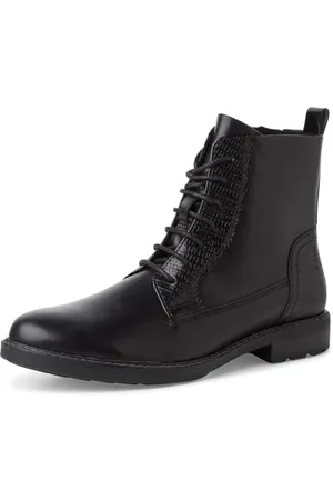Marco Tozzi Bottines à Lacets pour Femme 2-25102-41 Botte Tendance, Noir/Comb, 41 EU