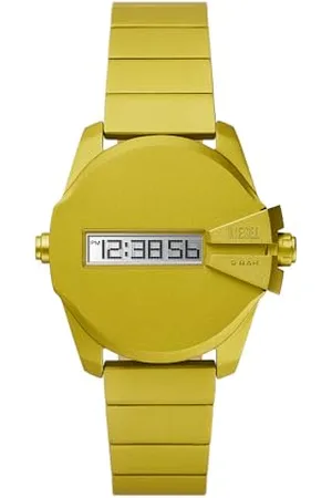 Diesel Montre Baby Chief numérique, en Aluminium, Jaune, pour Homme, DZ2207