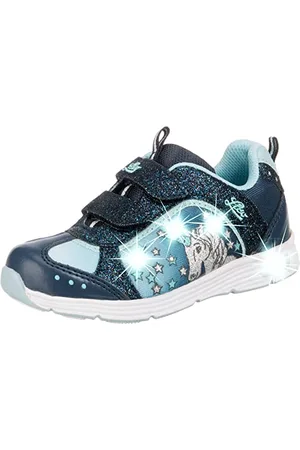 LICO Garçon Fille Unicorn V Blinky Sneakers Basses, Bleu (Marine/Türkis Marine/Türkis), 23 EU