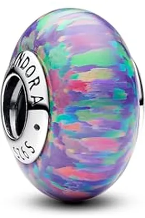 PANDORA Moments 791691C05 Breloque lumineuse en argent sterling pour bracelets Moments Violet, taille unique, Argent sterling, Opale