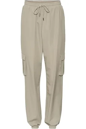 VERO MODA Vmkimberly Hw Pantalon Cargo Noos, Abbey Stone, L / 32L Femme