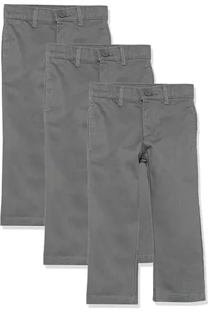 Amazon Pantalon Chino Coupe Droite Uniforme Garçon, Lot de 3, , 7 Ans