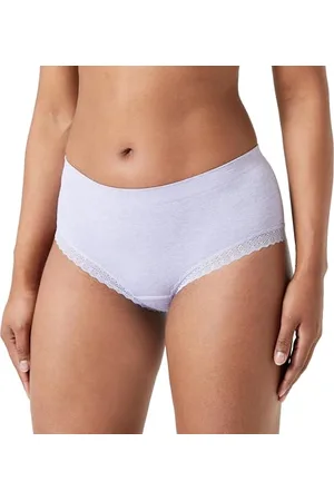 Billetdoux Shorty, Modèle Zen Dentelle, Confortable et très féminin grâce à sa Maille en Tricotage Circulaire et Son Galon de Dentelle, JBZ Lila Chiné, 34-36