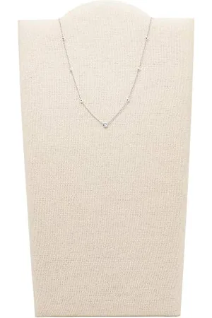 Fossil Collier Pour Femmes Glitz By The Yard, Longueur Totale : 40 Cm + 2.54 Cm + 2.54 Cm Collier En Sterling, JFS00453040