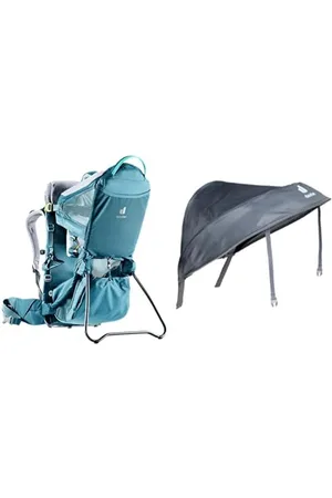 Deuter Kid Comfort Active SL Porte-bébé léger pour Femme & KC Sun Roof Pare-Soleil pour Porte-bébés, Mixte Adulte, Gris (Graphite), Taille Unique