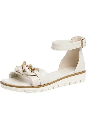 Marco Tozzi Femme Damen 2-2-28610-20 Sandale, Crème (Cream/Gold), 39 EU