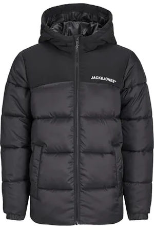 JACK & JONES JACK&JONES JUNIOR JJMOON Hood Puffer MNI Doudoune, Black, 122 Garçon