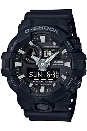 Casio Montre Quartz Homme 52.00mm avec Cadran Noir analogique/numérique et Bracelet en Rubber Strap Noir GA-700-1BER