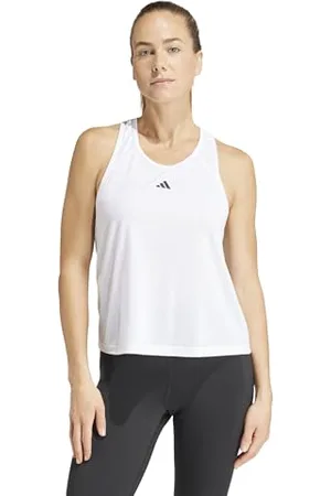 adidas Femme Train Essentials Minimal Branding Racerback Tank Top, White, S