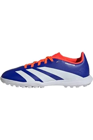 adidas Mixte Predator League J Football Boots Turf Chaussures, Lucid Blue/Cloud White/Solar Red, 38 EU