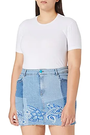 Desigual FAL_be Blue Skirt Jupe, 36 Femme