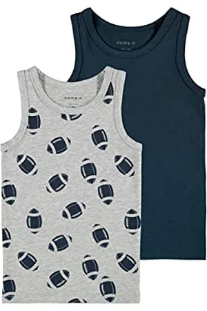 NAME IT NMMTANK Top 2P Grey Mel Rugby Noos Tricot, , 92 cm Fille
