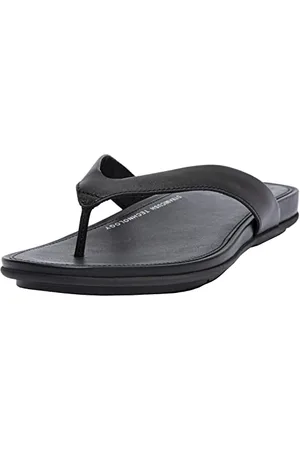 FitFlop Femme Gracie Sandale plate, Tout Noir, 41 EU Étroit