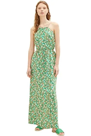 TOM TAILOR 1036843 Robe, 31953-Green Flower Print, S Femme