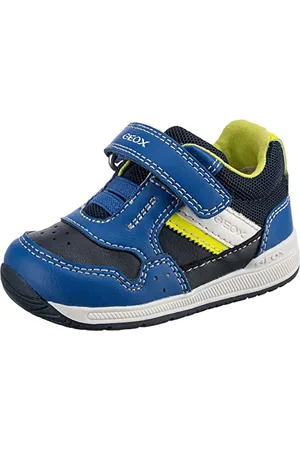 Geox Bébé Garçon B Rishon Boy A Premiers Pas, Navy/Fluo Yellow, 21 EU