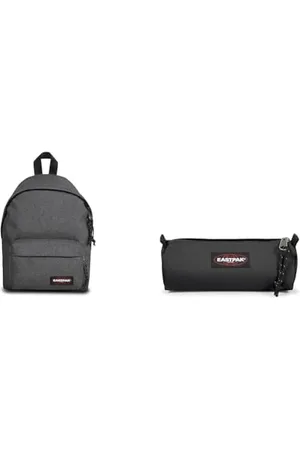 Eastpak ORBIT XS Sac à Dos Mini, 27 L - Black Denim (Gris) & BENCHMARK Single Trousse, 27 L - Black (Noir)