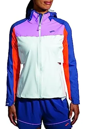 Brooks 221608477 High Point Waterproof Jacket Jacket Femme SLATE/BRIGHT ORANGE/AEGEAN Taille 30