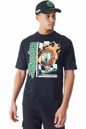 New Era T-Shirt Oversize imprimé Flammes NBA Boston Celtics Vert