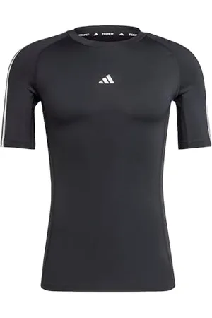 adidas Homme Techfit Compression Training 3-Stripes T-Shirt, Black, L