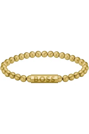 HUGO BOSS Jewelry Bracelet en perles pour Homme Collection SPHERE METAL en Acier inoxidable, Or Jaune et