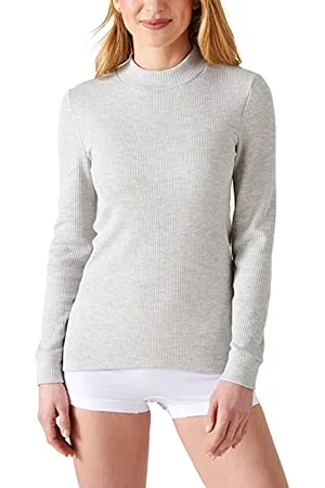 Damart T-Shirt Thermolactyl Col Montant, Côtes Molletonnées, Femme, , Taille L, Manches Longues