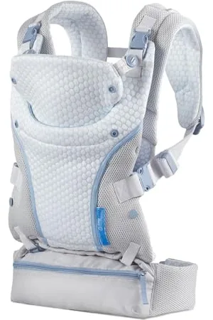 Infantino Porte-bébé 4-en-1 Staycool - Porte-bébé Convertible - Poche de Rangement - Design Ergonomique - Evolutif - Mains Libres - Bébés et Tout-Petits - De 3.63 kg à 18.14 kg - Couleur Gris