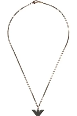 Emporio Armani Collier Pour Hommes Essentiel, Longueur : 525mm, Largeur : 24mm, Hauteur : 11.95mm Collier En Acier Inoxydable Brun, EGS2935200