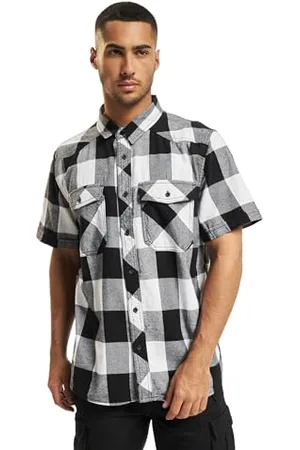 Brandit Check Shirt Short Sleeve, color: white/blac, size: XL