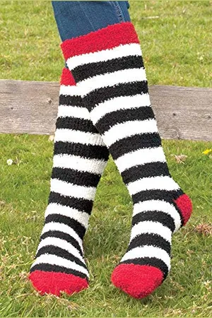 Rhinegold Soft Touch Knee High Socks-Black/White Chaussettes 0, , Taille Unique