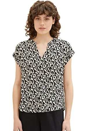 TOM TAILOR 1037231 Blouse, 32148-Black Small Abstract Design, 38 Femme